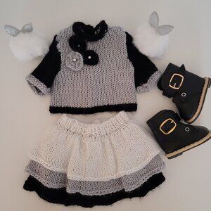 New Gift Boxed Handknit Wool Outfit For 18 Inch Dolls